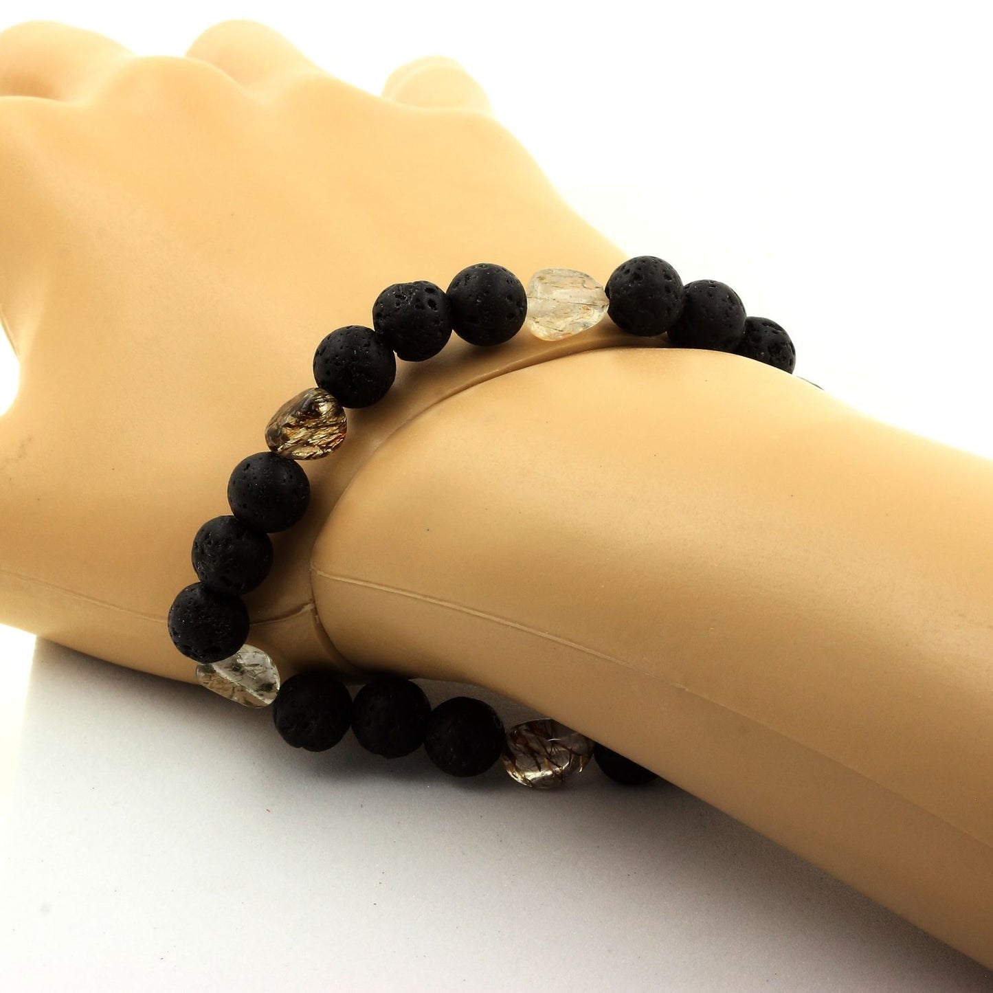 Super Seven (Melody's Stone) du Brésil + Perles Lave. Bracelet Perles naturelles