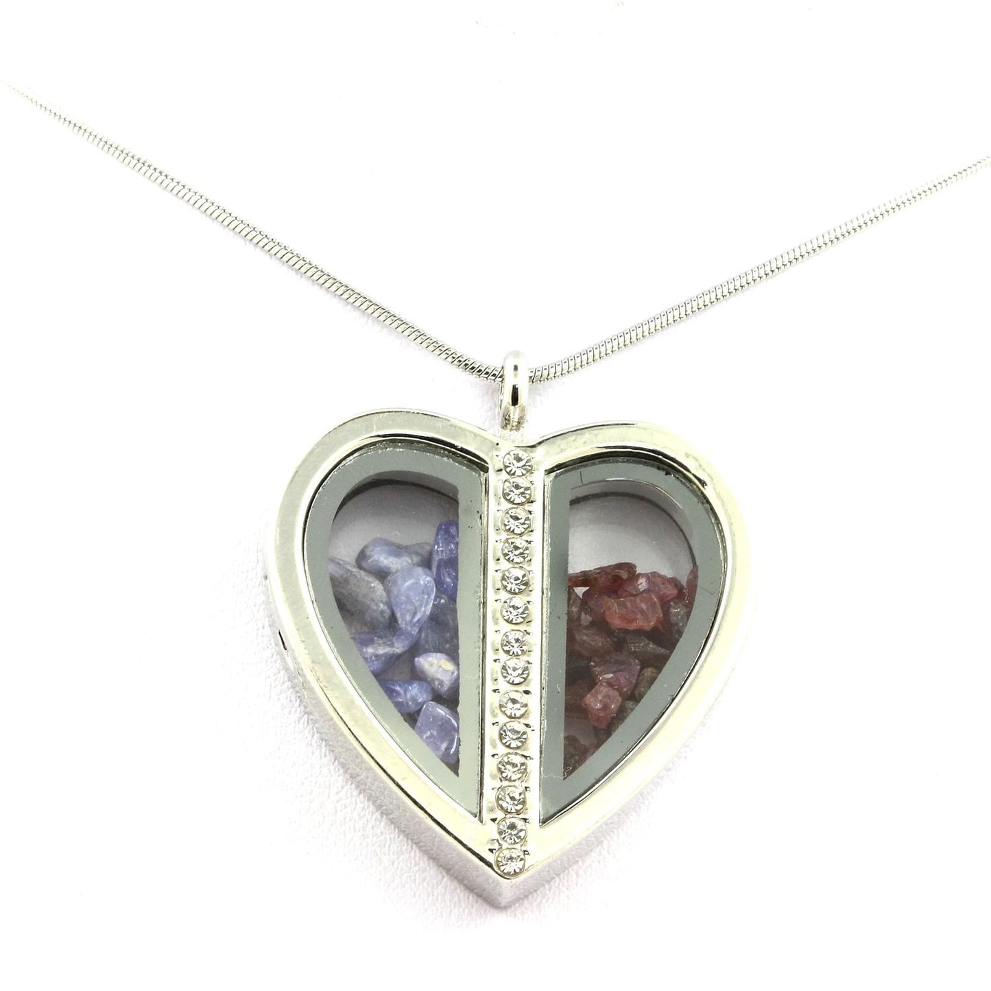 Collier Tanzanite + Rubis naturels modèle coeur