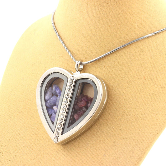 Collier Tanzanite + Rubis naturels modèle coeur