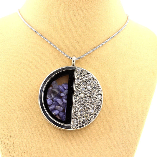 Collier Tanzanite brut modèle demi-cercle