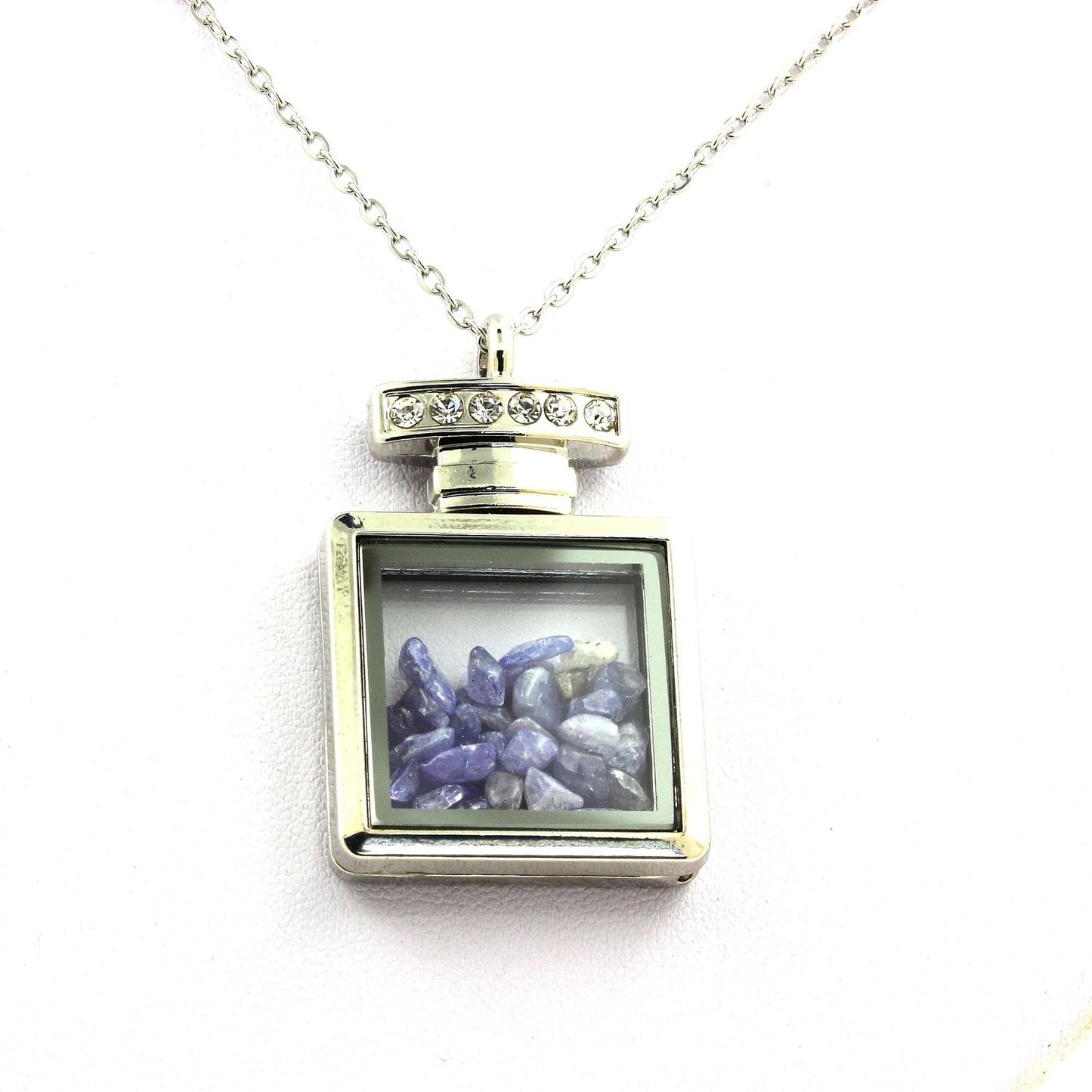 Collier Tanzanite brut modèle flacon