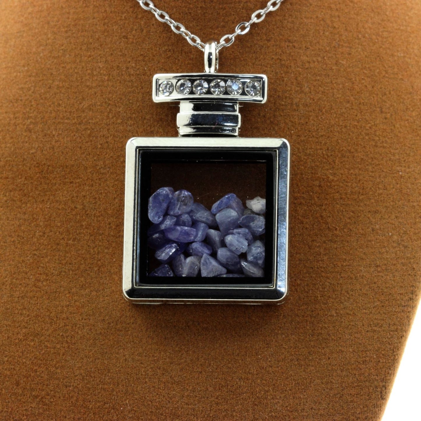 Collier Tanzanite brut modèle flacon