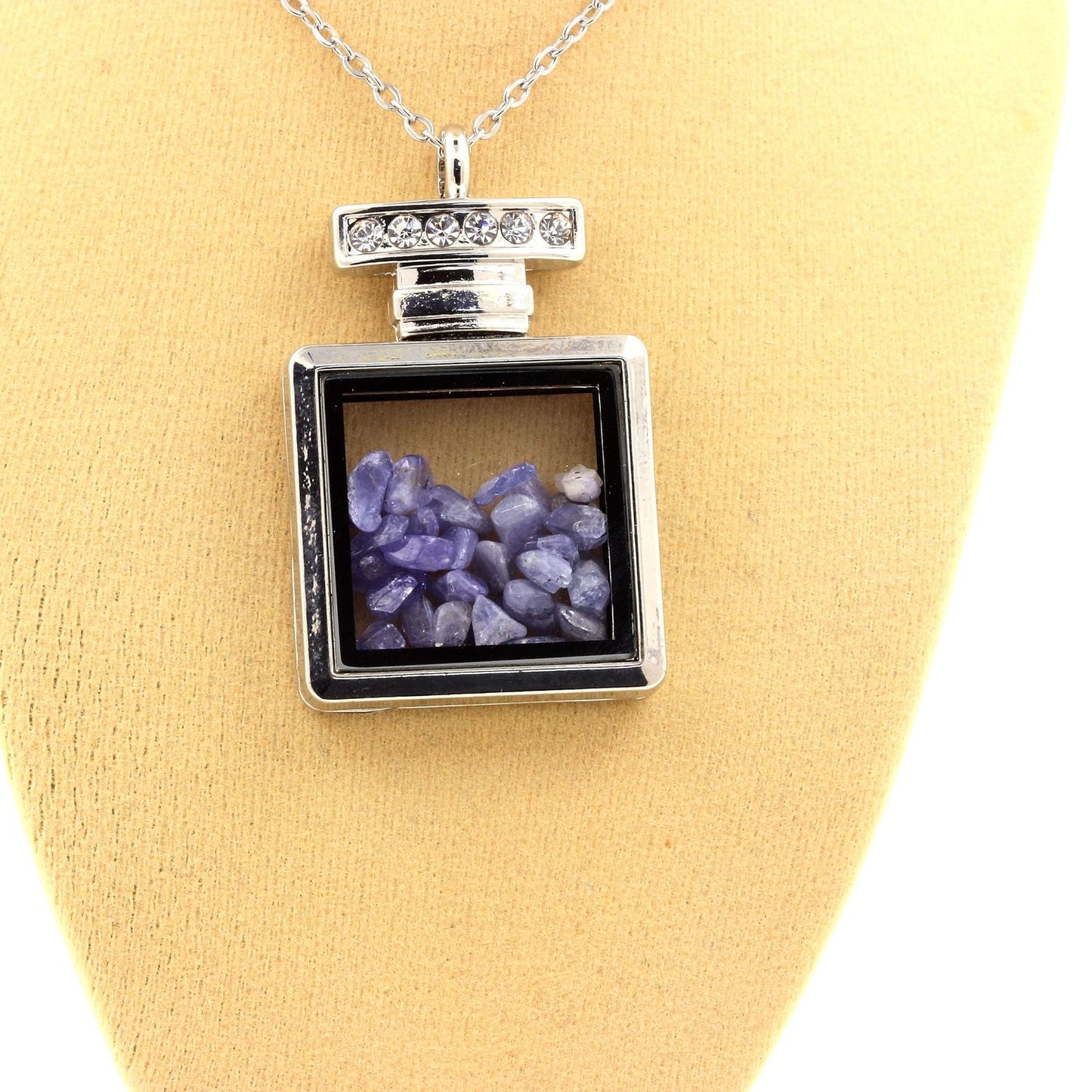 Collier Tanzanite brut modèle flacon