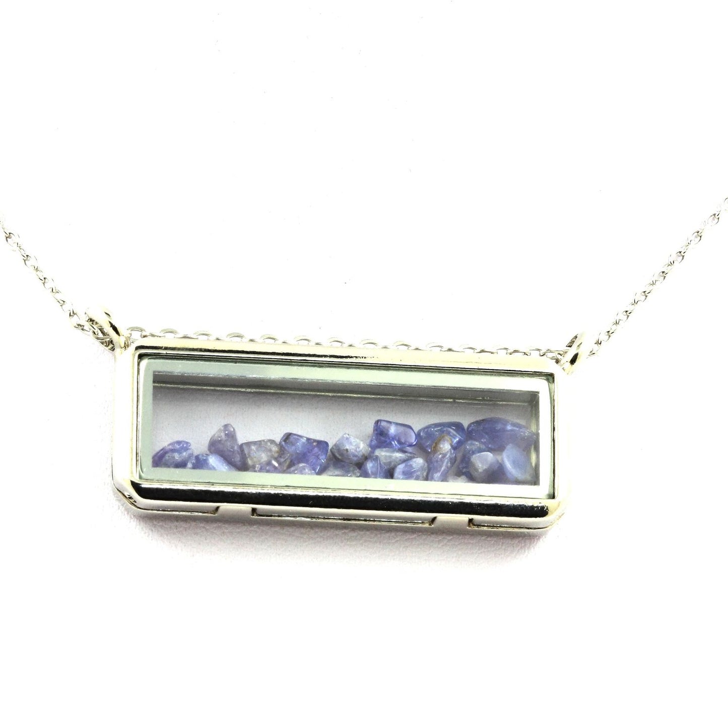 Collier Tanzanite brut modèle rectangle