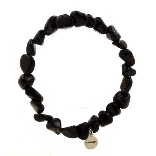 Perles Tourmaline Schorl du Brésil. Bracelet en Perles naturelles