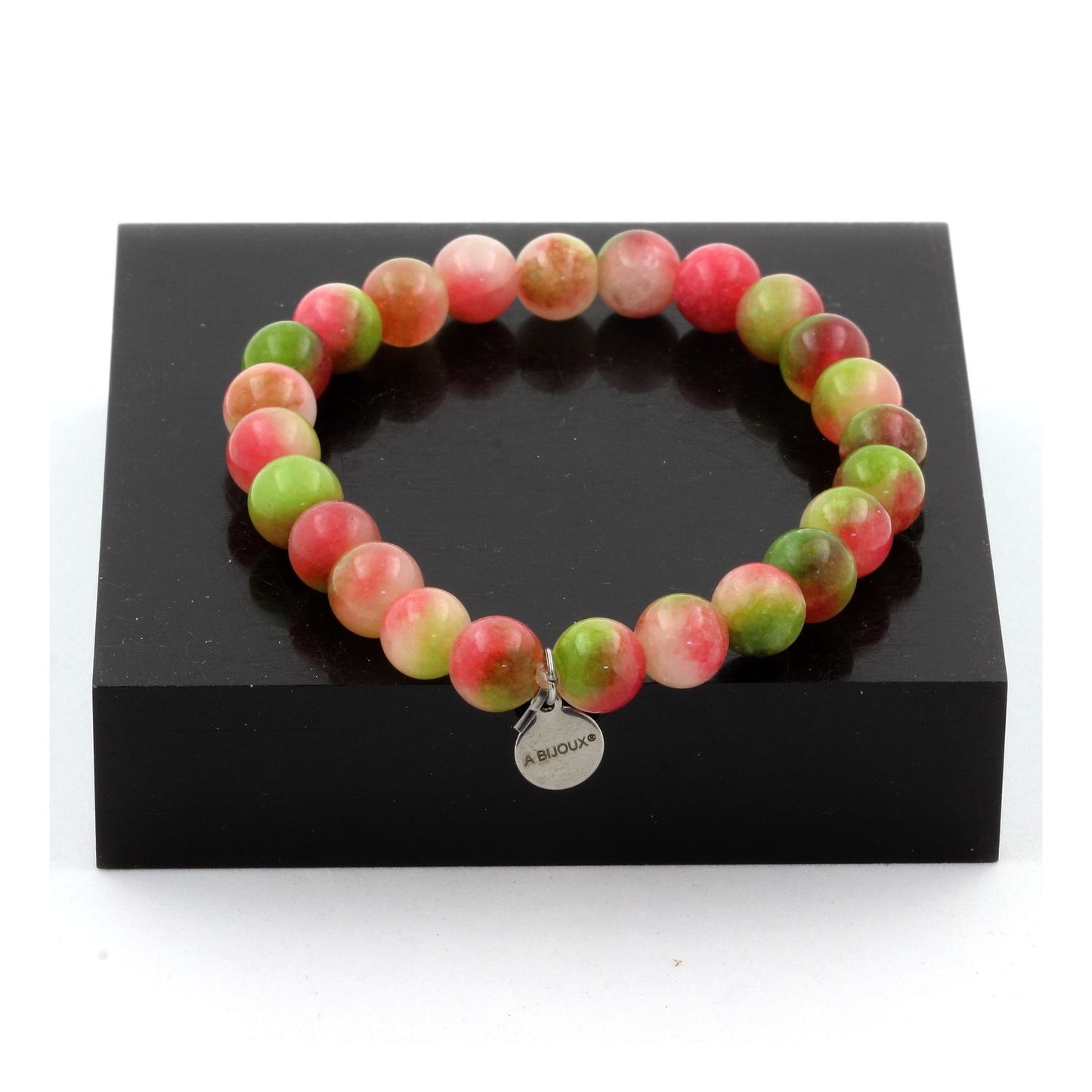 Tourmaline melon d'eau. Bracelet Perles naturelles