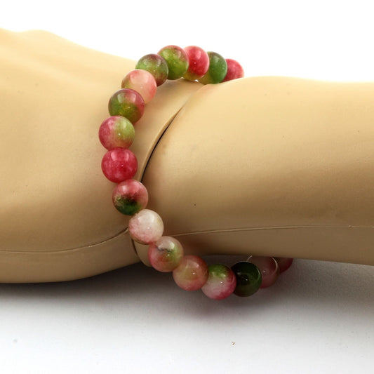 Tourmaline melon d'eau. Bracelet Perles naturelles