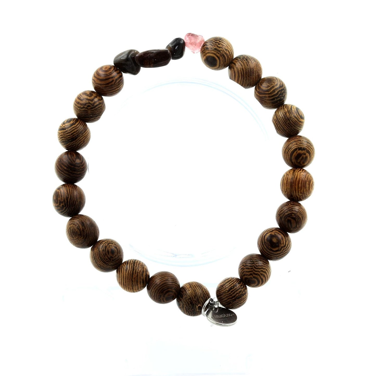 Tourmaline multicolore du Brésil + Perles bois. Bracelet en Perles naturelles