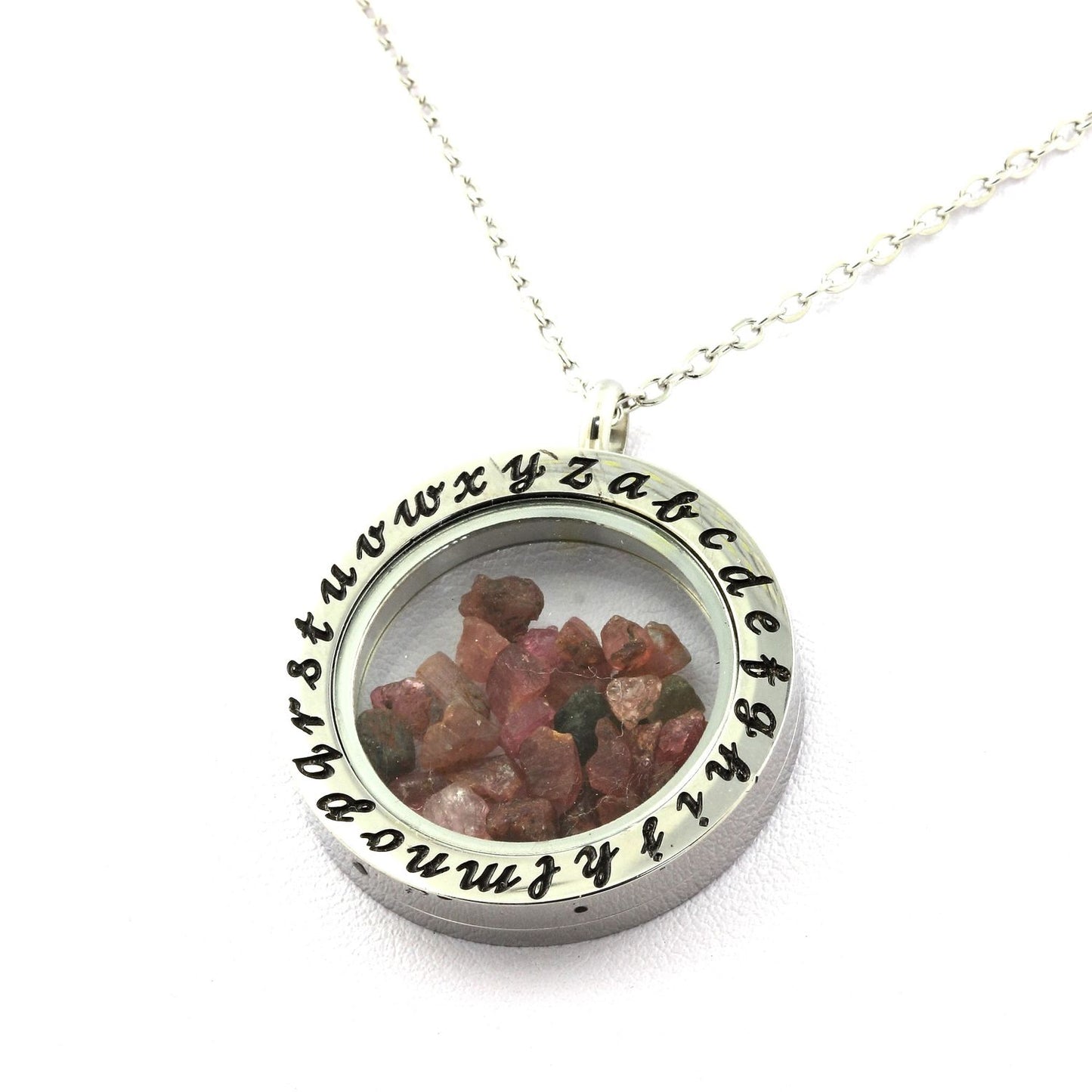Collier Tourmaline multicolore brut modèle Alphabet