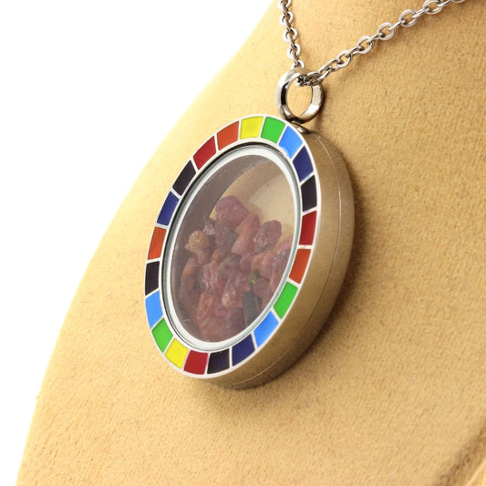 Collier Tourmaline multicolore brut modèle Arc-en-ciel