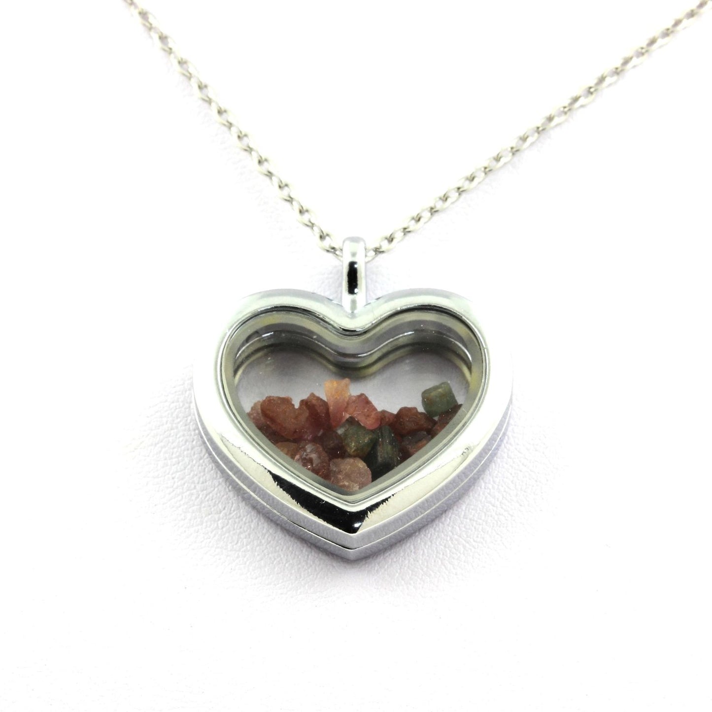Collier Tourmaline multicolore brut modèle coeur