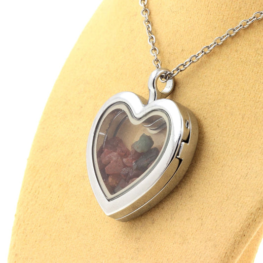 Collier Tourmaline multicolore brut modèle coeur