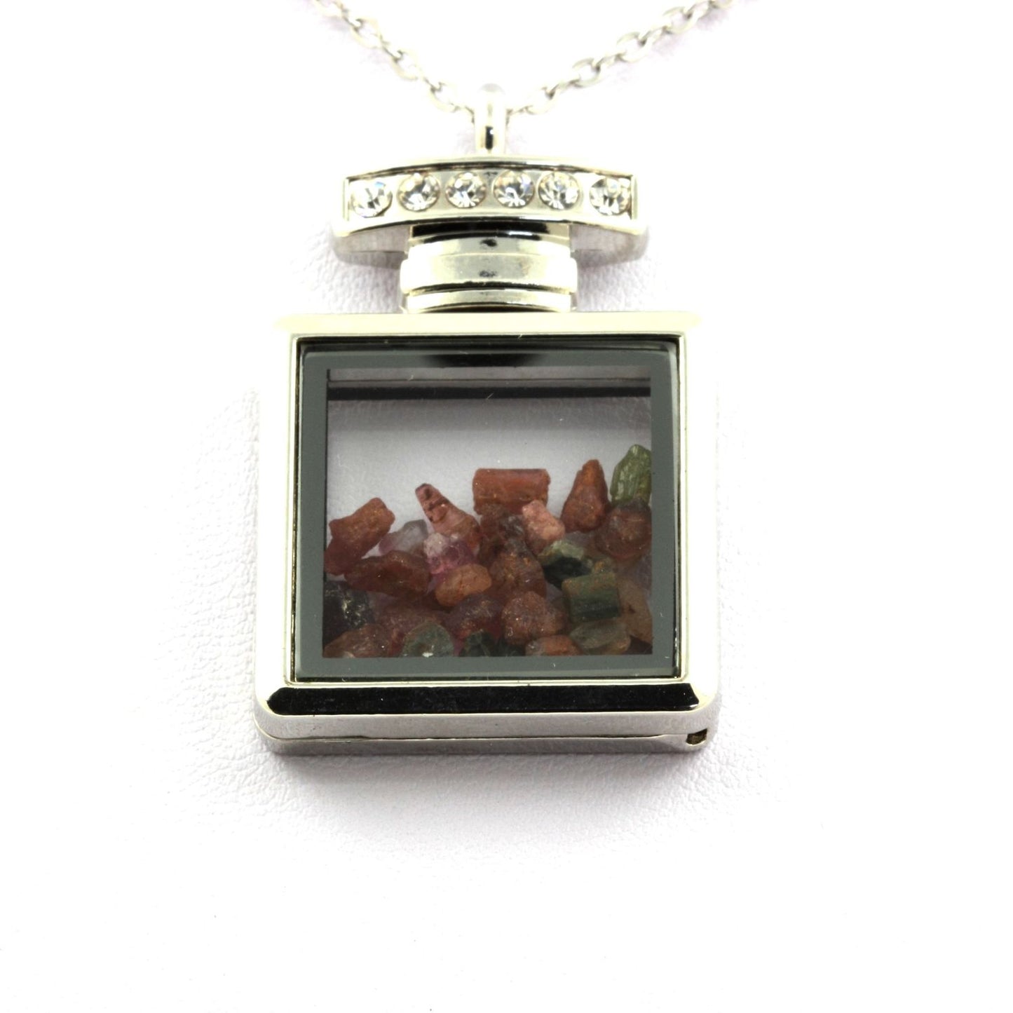 Collier Tourmaline multicolore brut modèle flacon