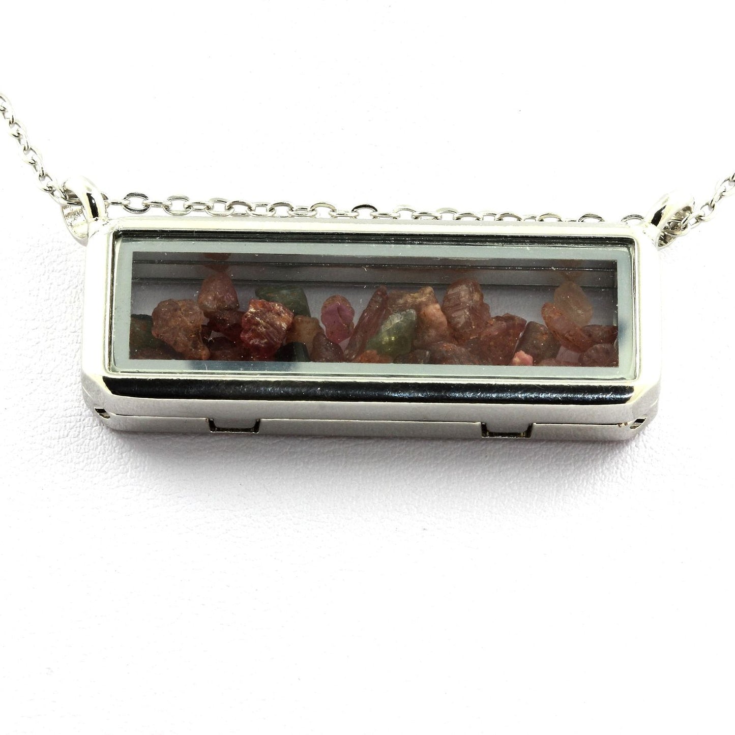 Collier Tourmaline multicolore brut modèle rectangle