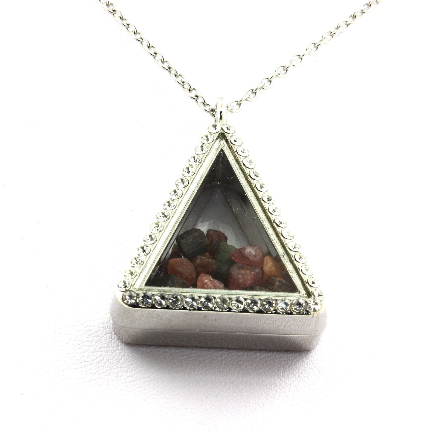 Collier Tourmaline multicolore brut modèle triangle