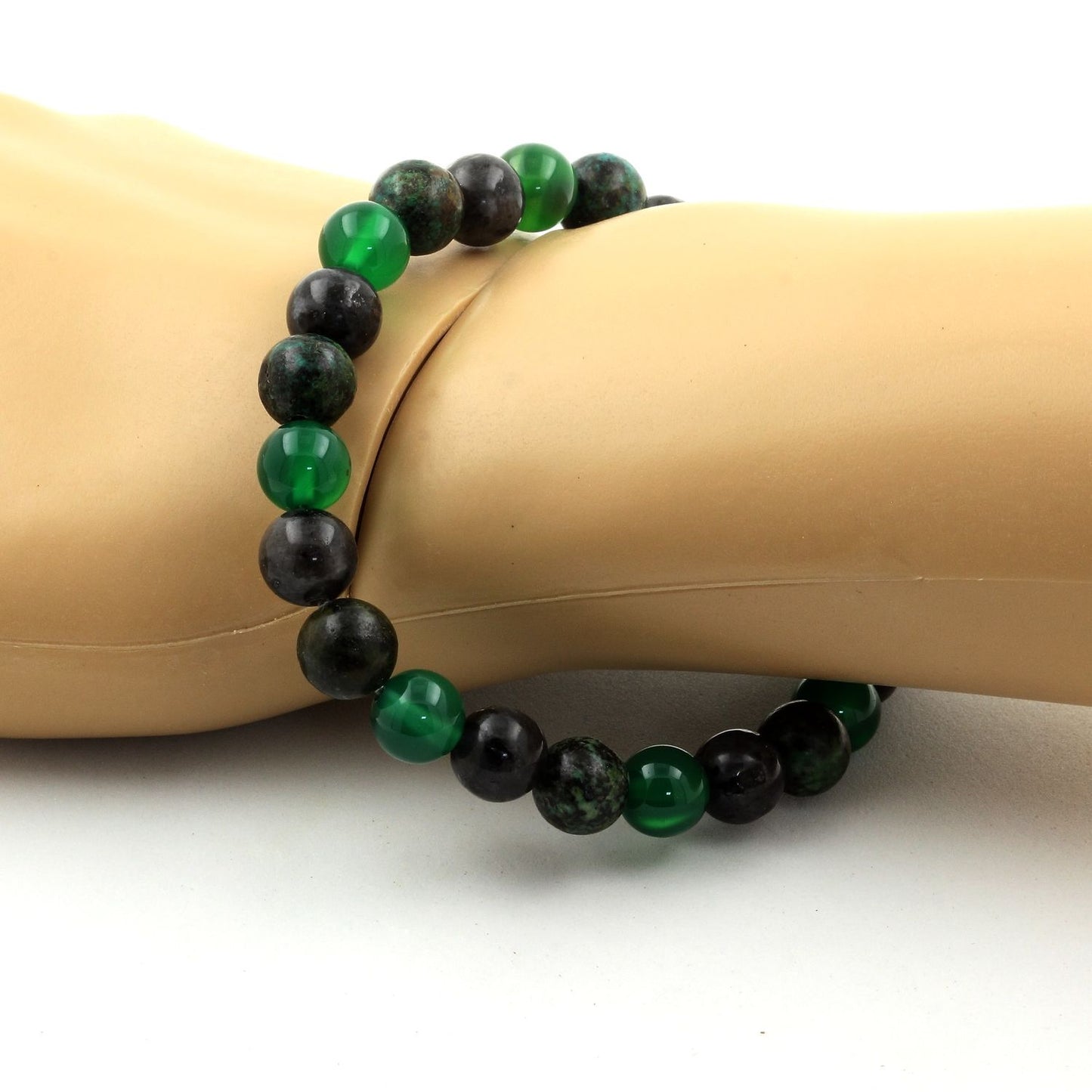 Turquoise Africaine + Labradorite + Agate verte. Bracelet Perles naturelles