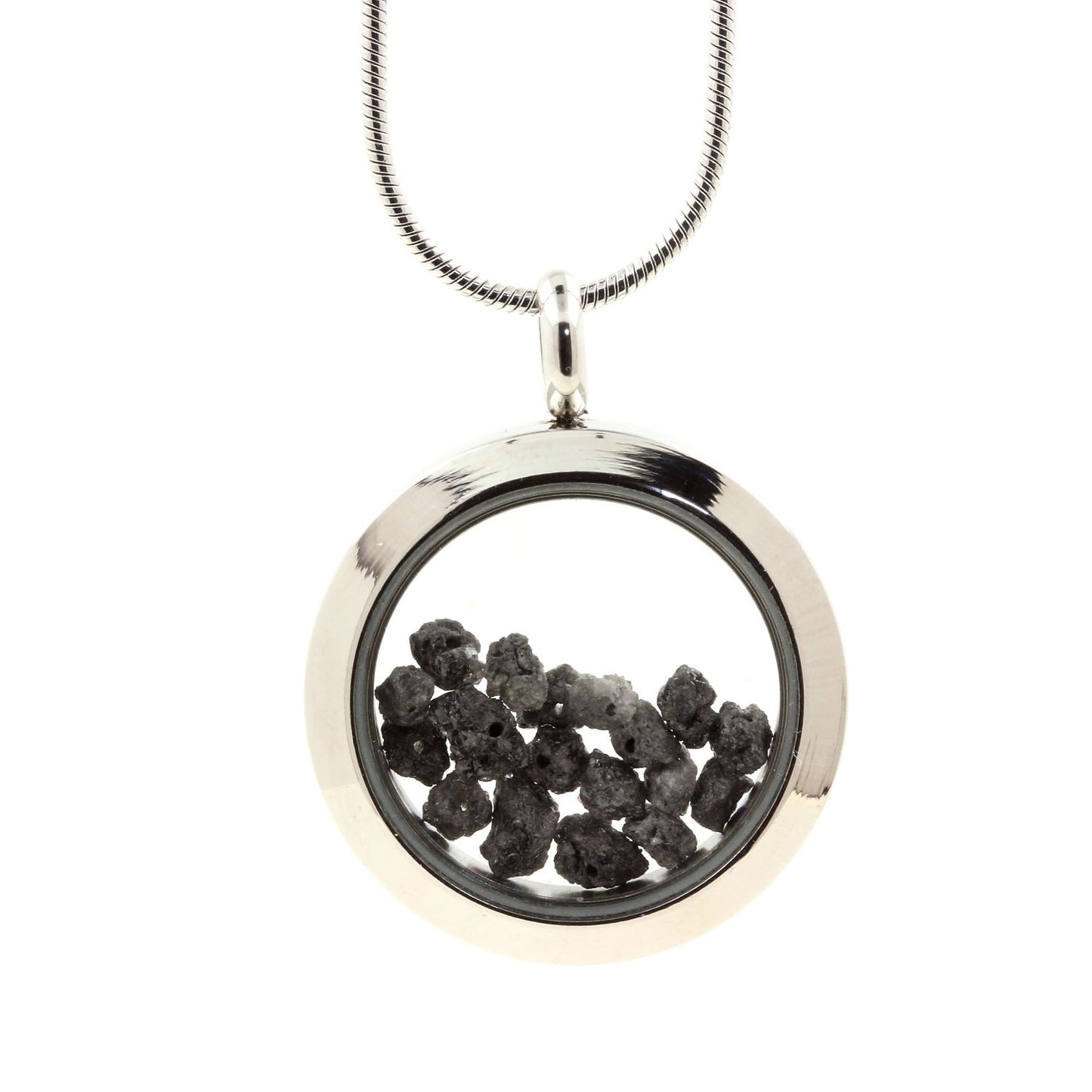Collier Diamant gris Modèle Médaillon