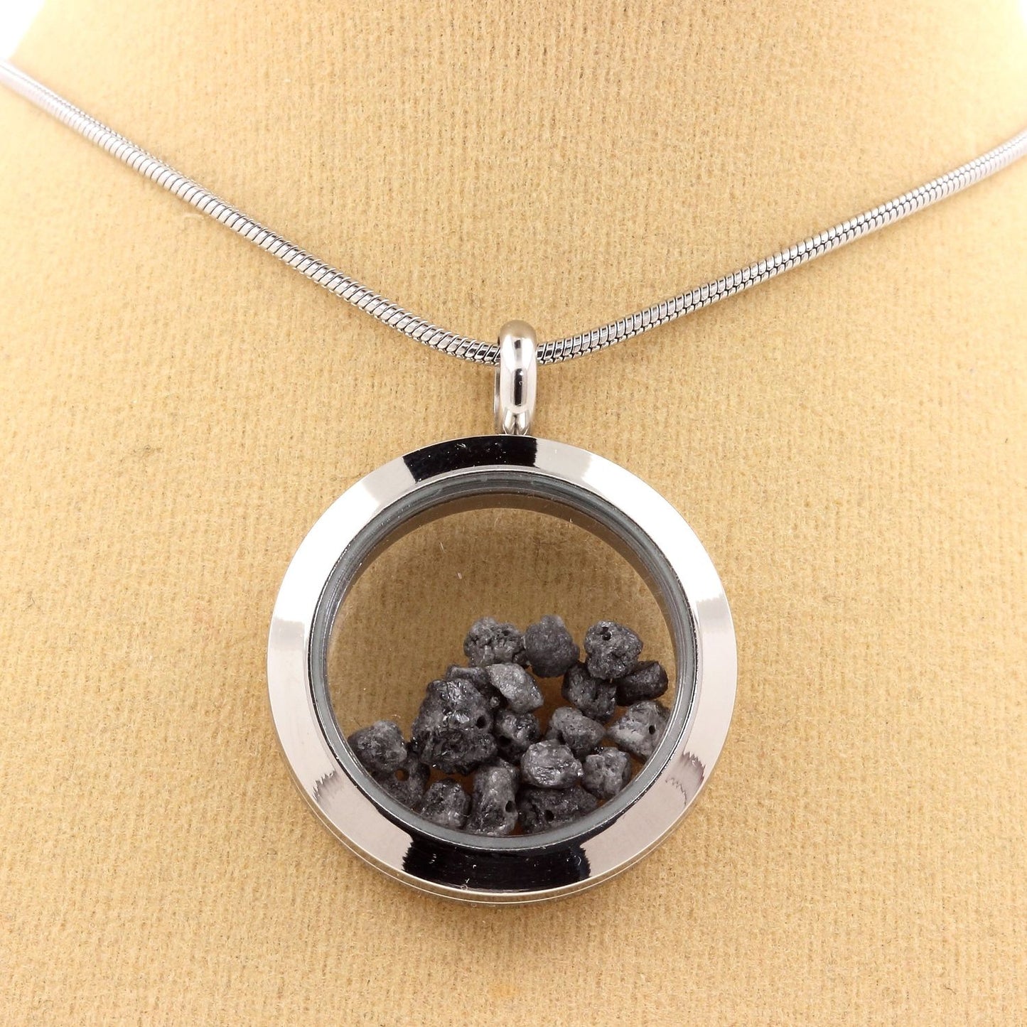 Collier Diamant gris Modèle Médaillon