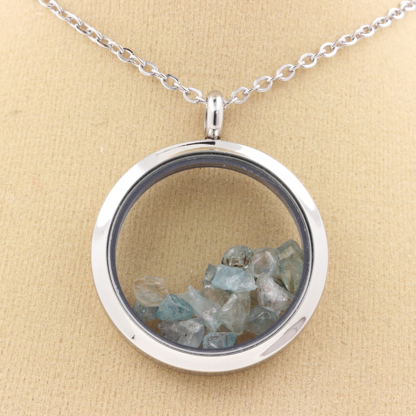Collier Zircon brut Modèle Médaillon