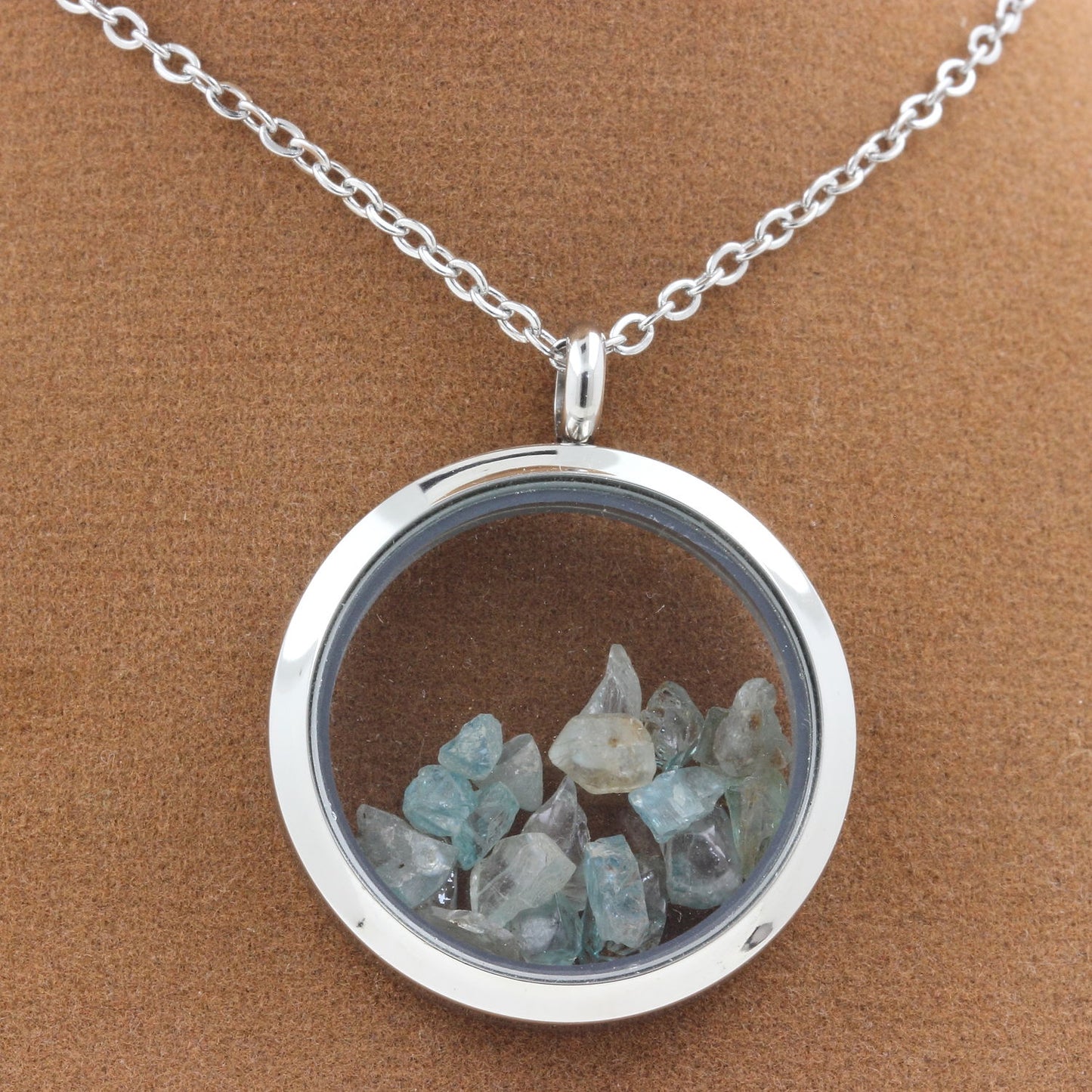 Collier Zircon brut Modèle Médaillon