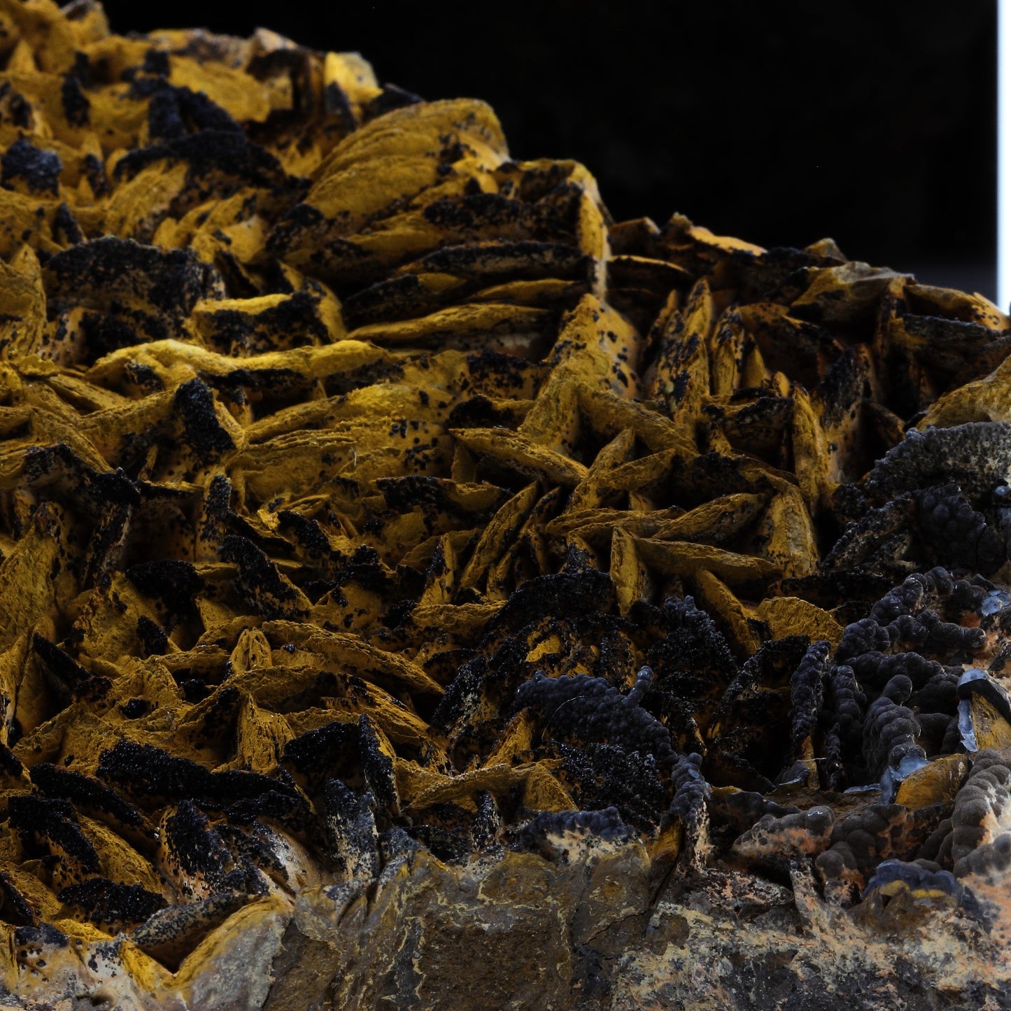 Pyrolusite et Goethite sur Siderite. 2140.1 carats. Peyreblanque Mine, Alban, Tarn, France