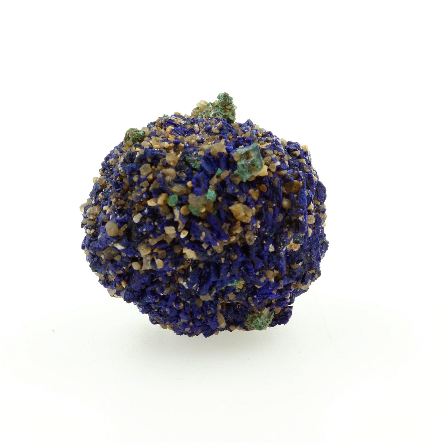 Chessylite (Azurite) + Cuprite. 68.59 carats. Chessy-les-Mines, Rhône, France