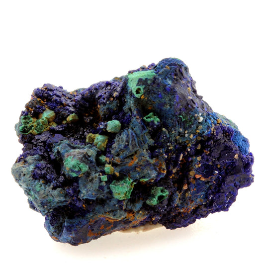 Chessylite (Azurite) + Cuprite. 40.26 carats. Chessy-les-Mines, Rhône, France
