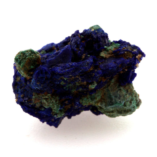 Chessylite (Azurite) + Cuprite. 6.33 carats. Chessy-les-Mines, Rhône, France