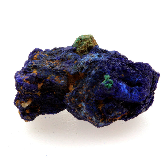 Chessylite (Azurite) + Cuprite. 9.54 carats. Chessy-les-Mines, Rhône, France
