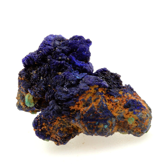 Chessylite (Azurite) + Cuprite. 23.43 carats. Chessy-les-Mines, Rhône, France