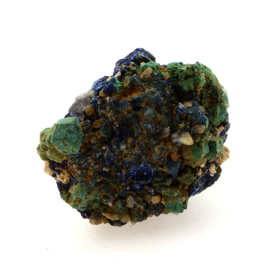 Chessylite (Azurite) + Cuprite. 23.65 carats. Chessy-les-Mines, Rhône, France