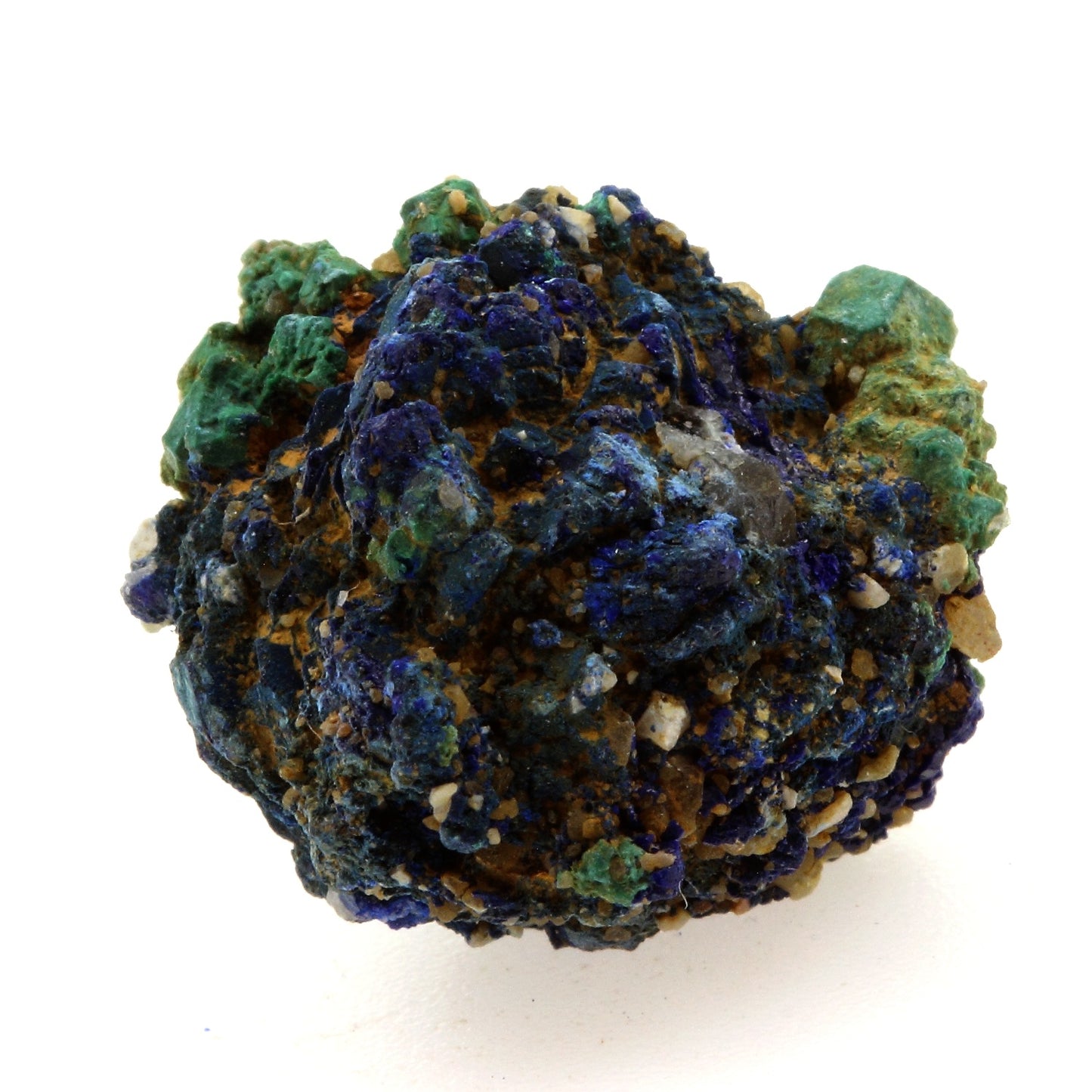 Chessylite (Azurite) + Cuprite. 23.65 carats. Chessy-les-Mines, Rhône, France