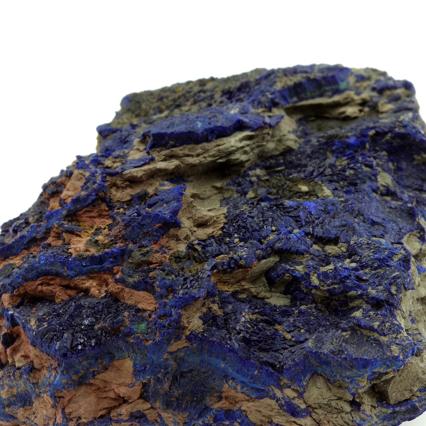 Chessylite (Azurite) + Cuprite. 648.6 carats. Chessy-les-Mines, Rhône, France