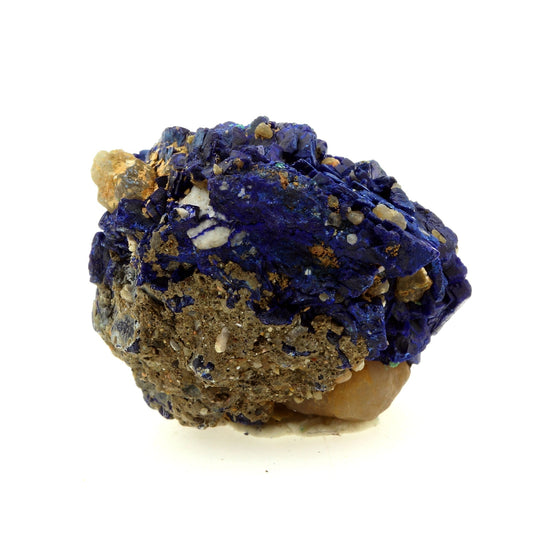 Chessylite (Azurite). 66.37 carats. Chessy-les-Mines, Rhône, France