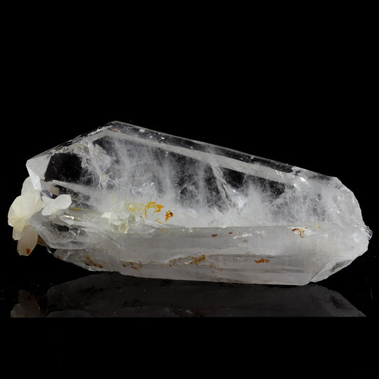 Quartz à Ame (faden quartz) + Calcite. 222.9 carats. Saint-Sorlin-d'Arves, Savoie, France