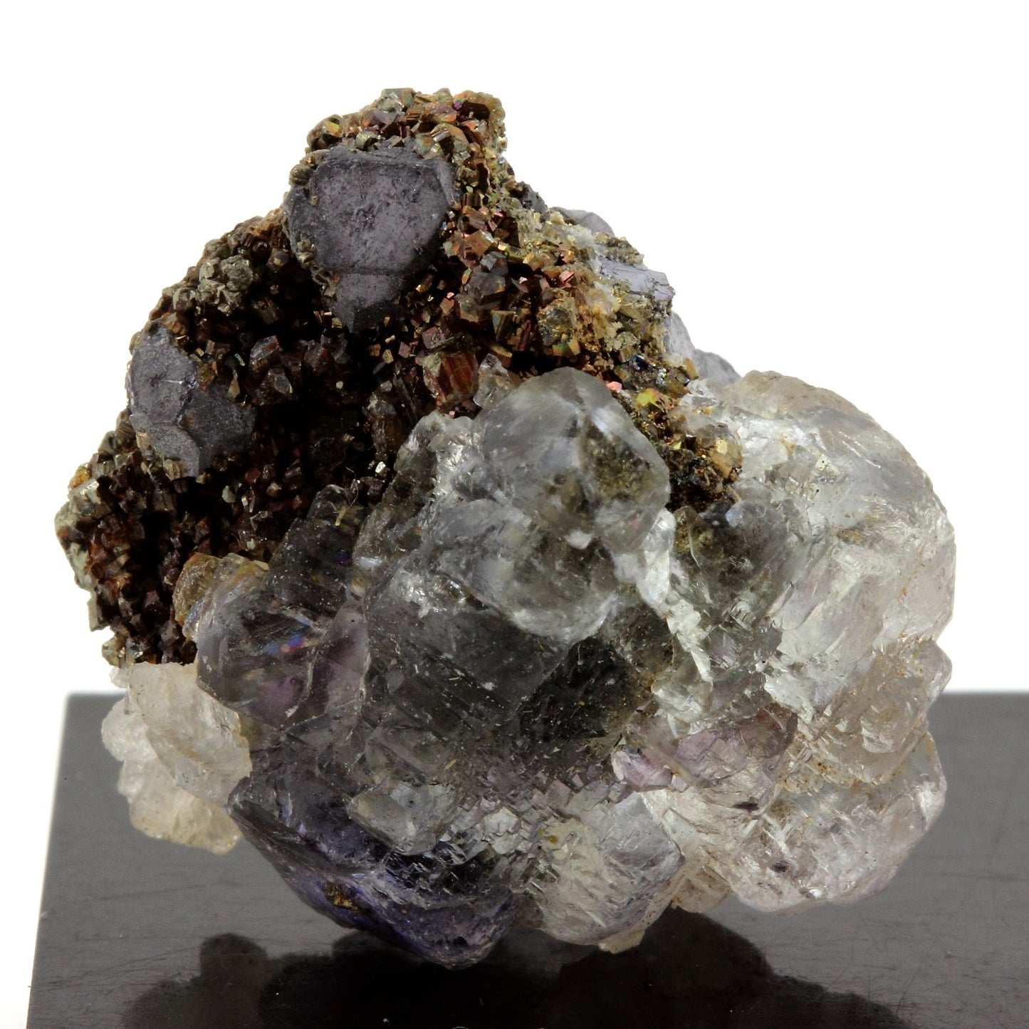 Fluorite, Calcite, Galène, Pyrite. 77.7 carats. Naica, Chihuahua, Mexique