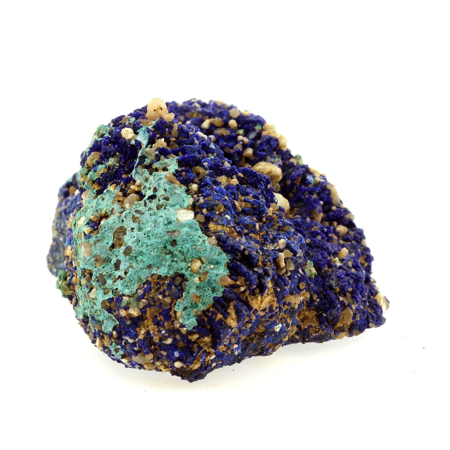 Chessylite (Azurite) + Malachite. 271.2 carats. Chessy-les-Mines, Rhône, France