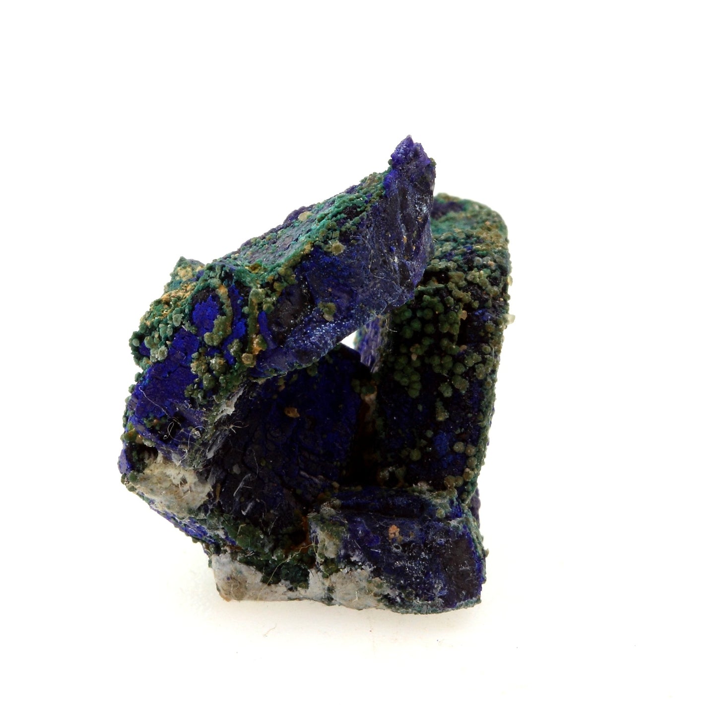 Chessylite (Azurite) + Malachite. 24.9 carats. Chessy-les-Mines, Rhône, France