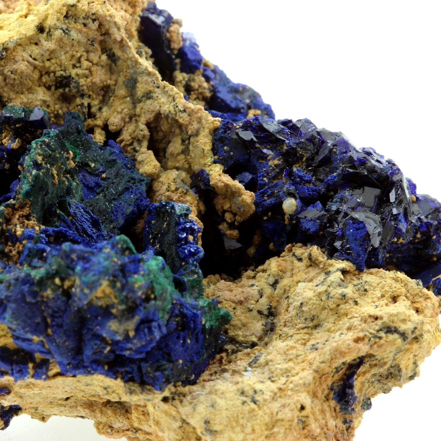 Chessylite (Azurite) + Malachite . 341.9 carats. Chessy-les-Mines, France
