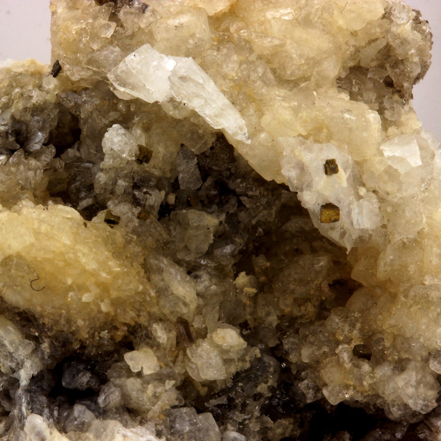 Quartz, Pyrite, Calcite. 128.5 carats. Miage Glacier, Massif du Mont-Blanc, Italie