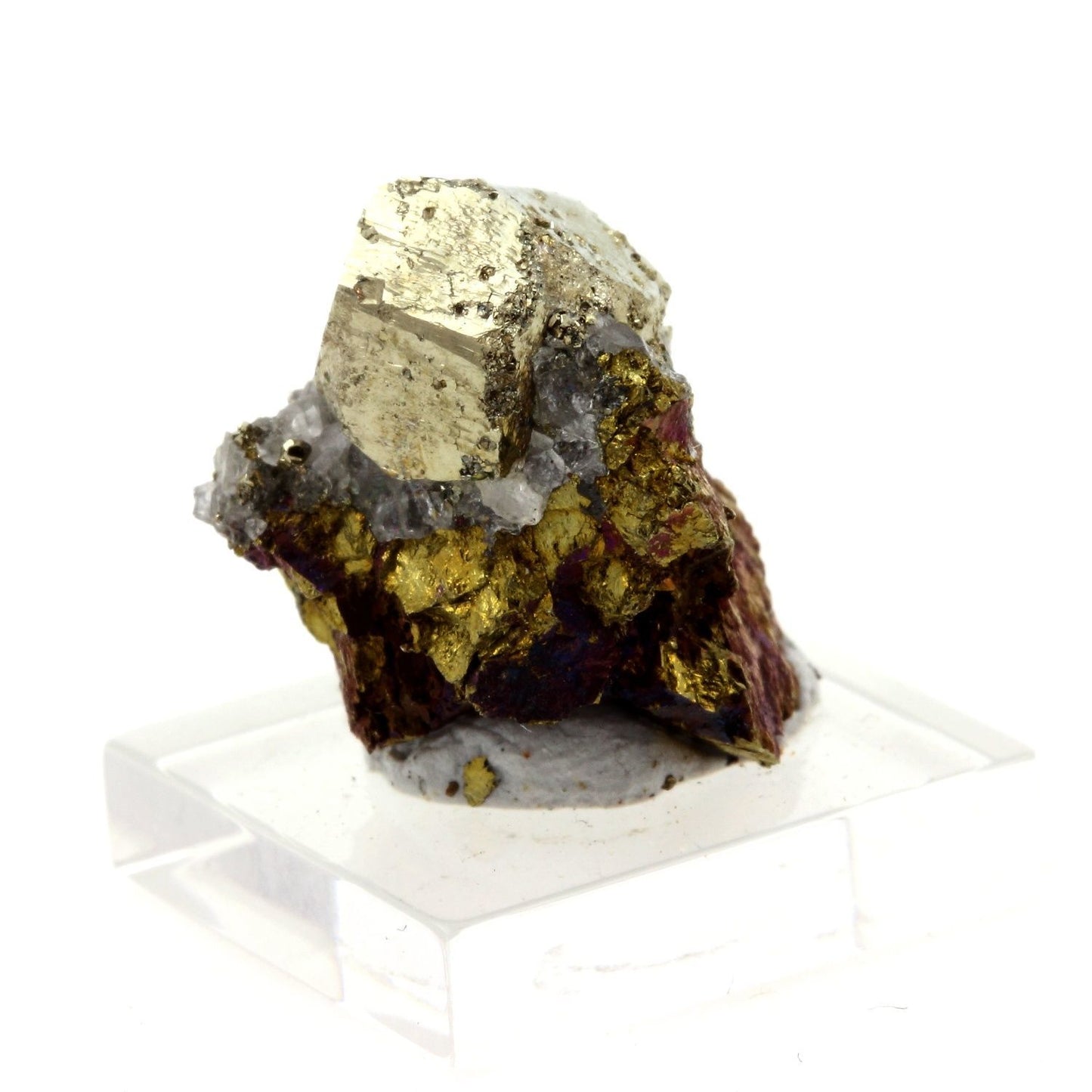 Pyrite sur Chalcopyrite. 45.3 carats. Laguépie, Tarn-et-Garonne, France