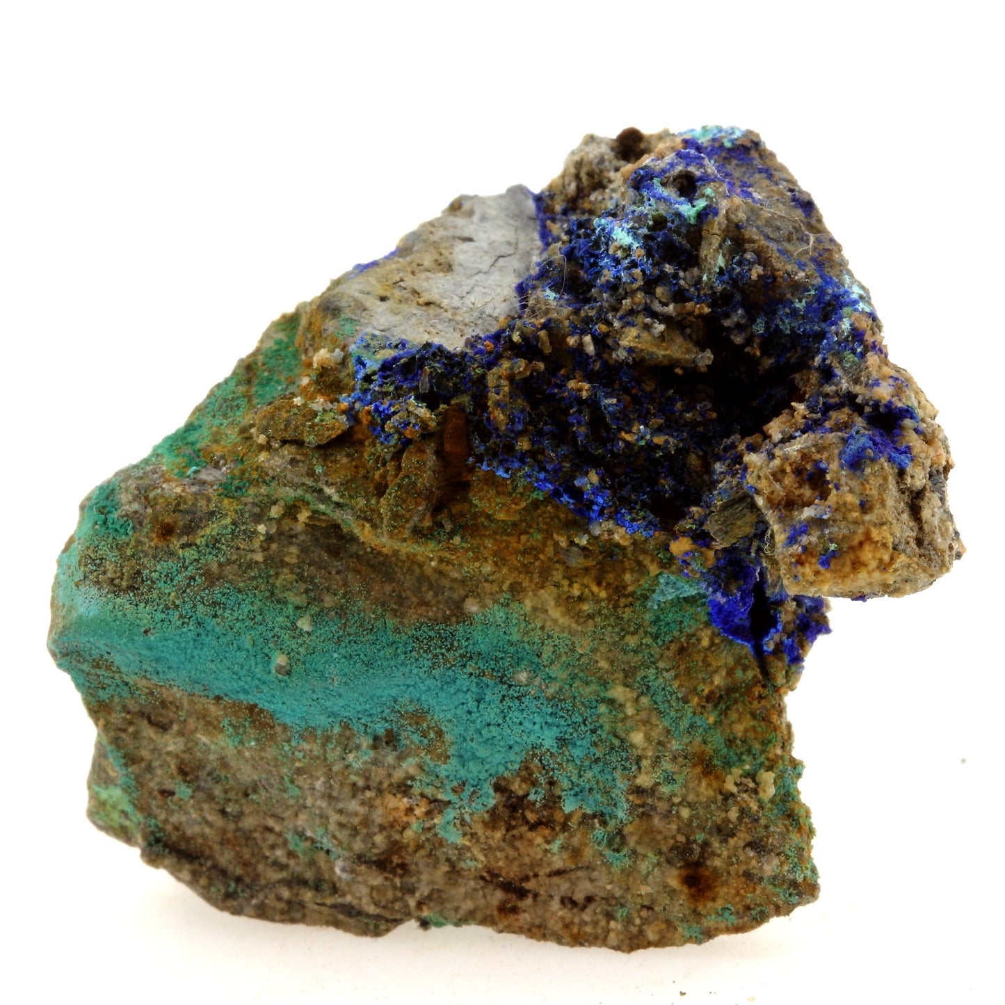 Azurite + Rosasite. 165.4 carats. La Sanguinéde, Les Malines, France