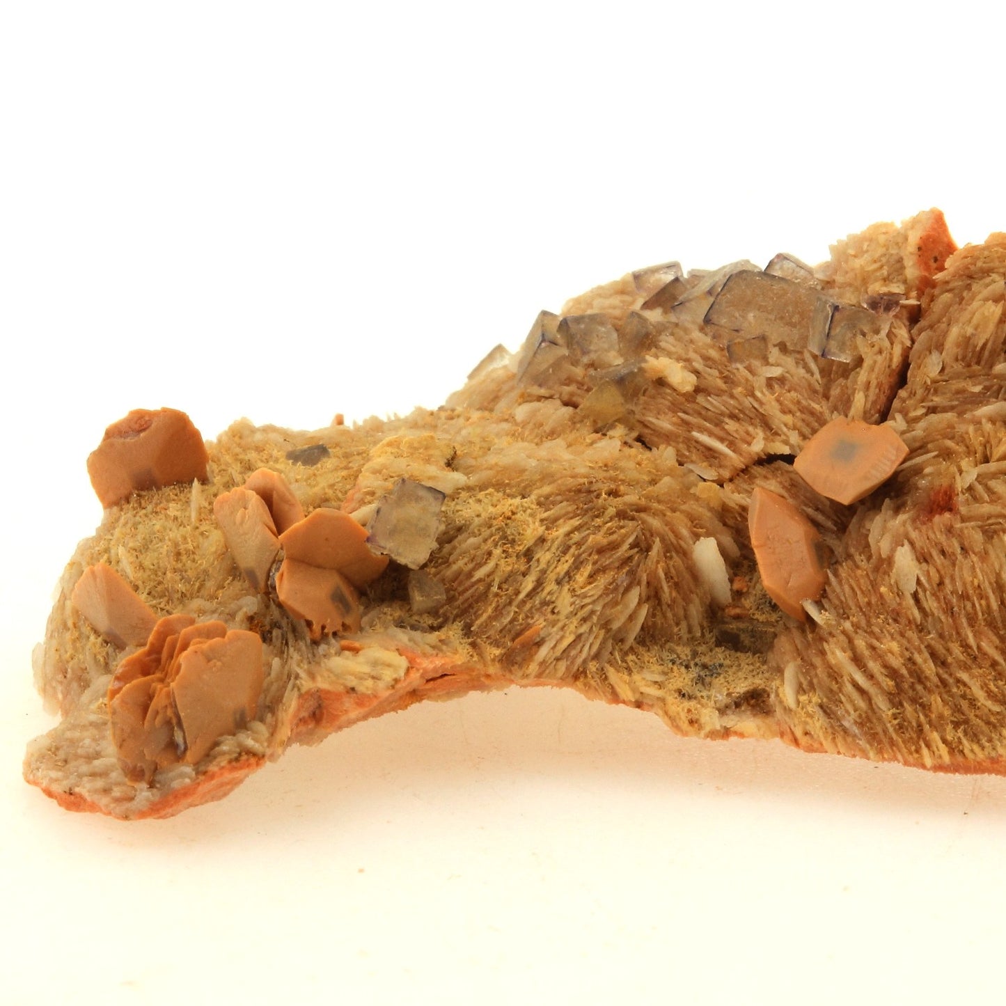 Wulfenite + Baryte + Fluorite. 143.8 carats. Lantignié, France