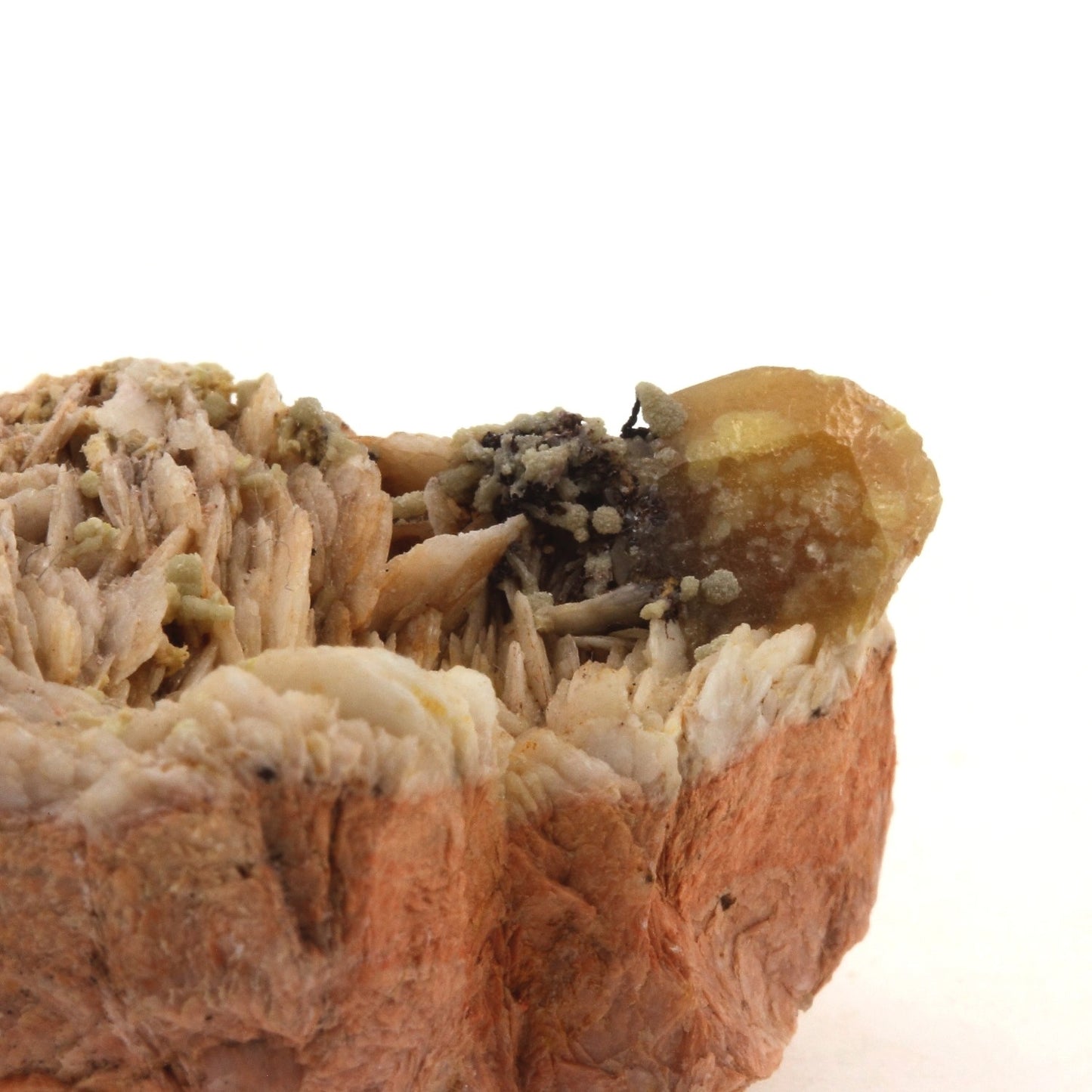 Wulfenite + Baryte. 125.5 carats. Lantignié, France