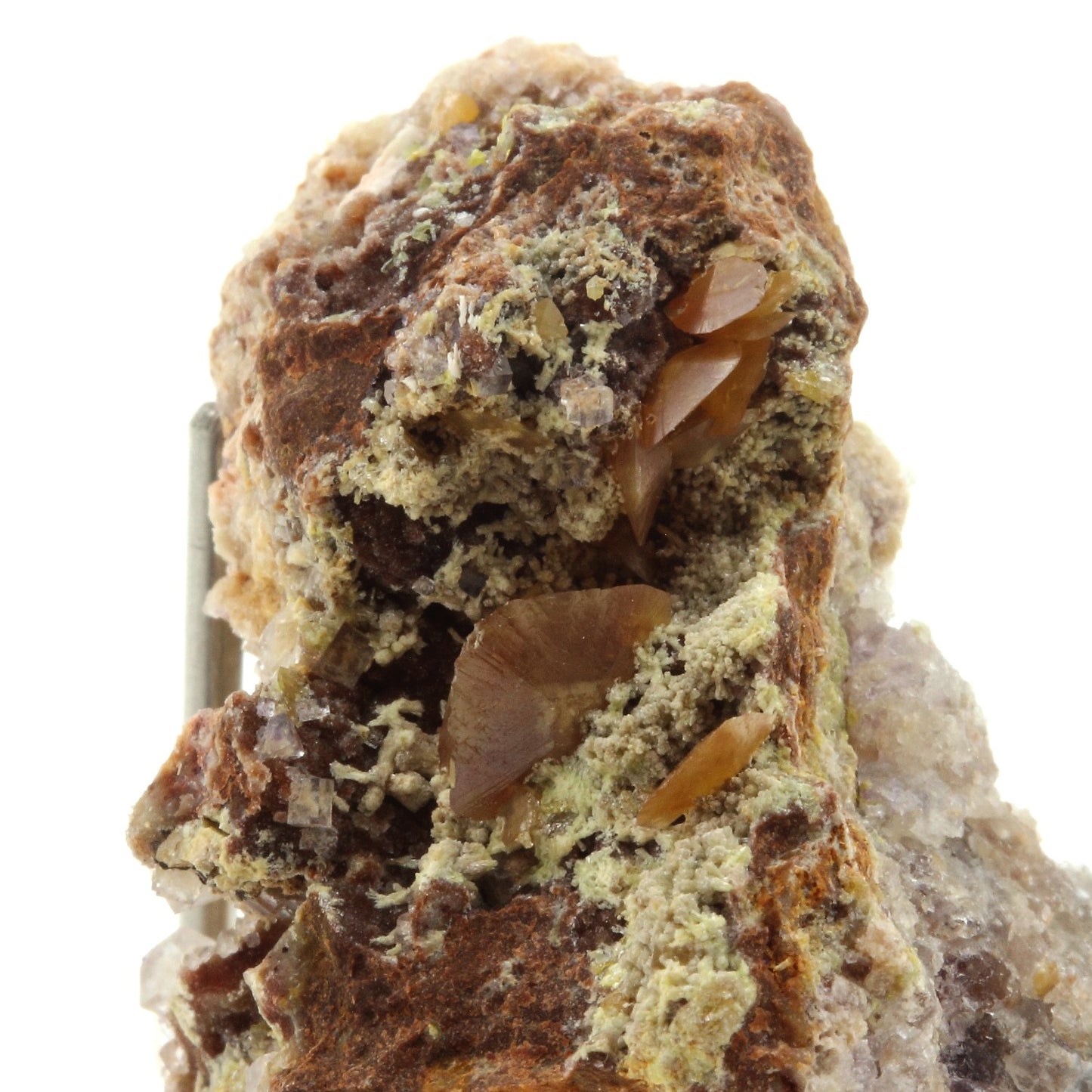 Wulfenite + Mimetite + Fluorite. 115.9 carats. Lantignié, France