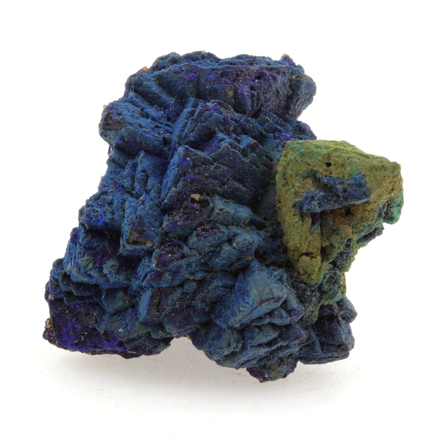 Chessylite (Azurite) + Cuprite. 36.2 carats. Chessy-les-Mines, France