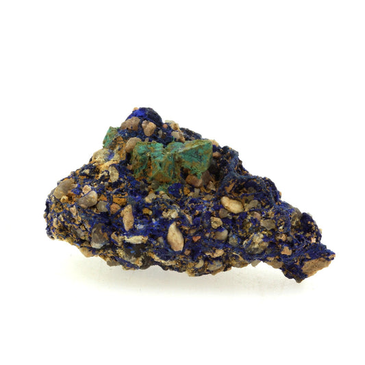 Chessylite (Azurite) + Cuprite. 55.1 carats. Chessy-les-Mines, Rhône, France