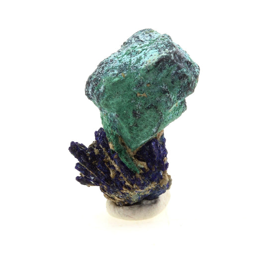 Cuprite + Chessylite (Azurite). 31.8 carats. Chessy-les-Mines, France