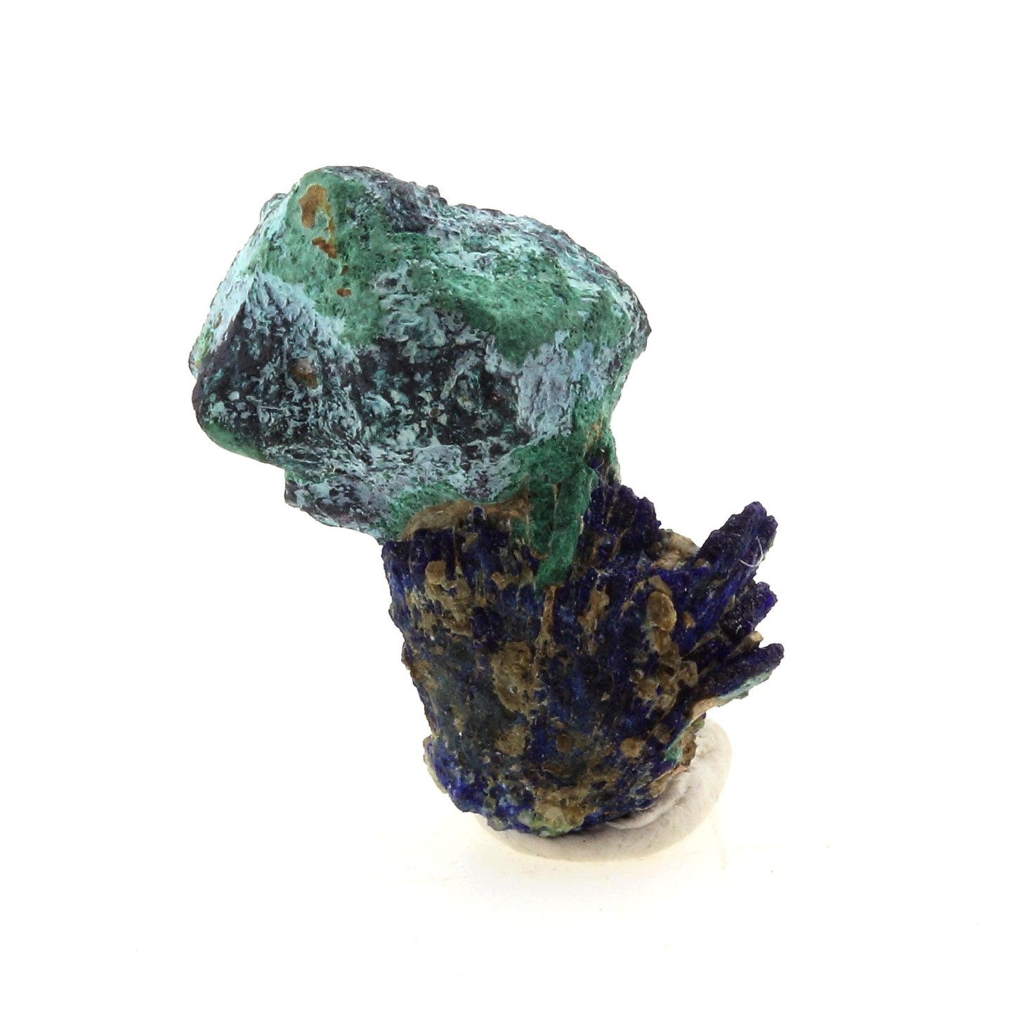 Cuprite + Chessylite (Azurite). 31.8 carats. Chessy-les-Mines, France