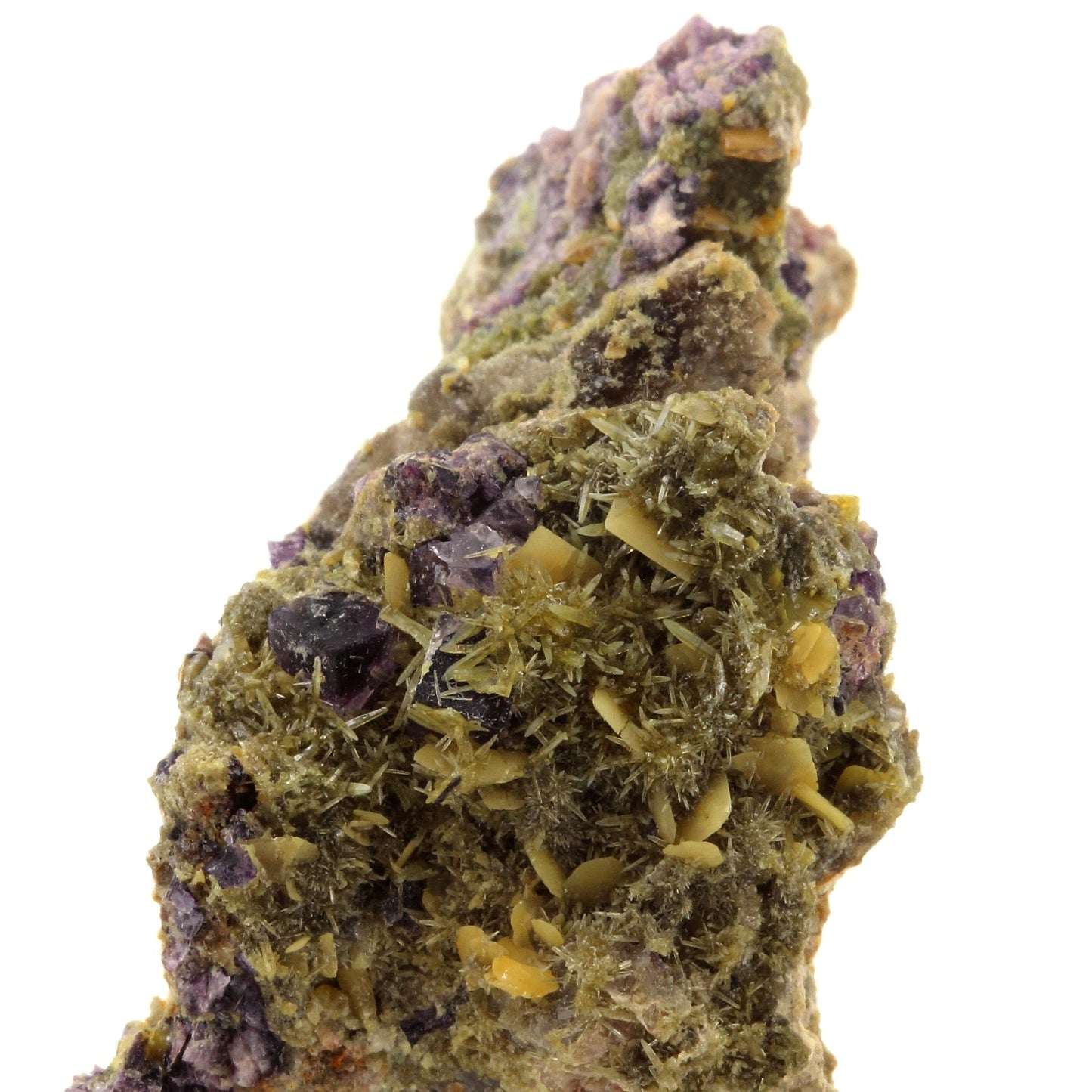 Wulfenite, Mimetite, Fluorite. 123.7 carats. Lantignié, France